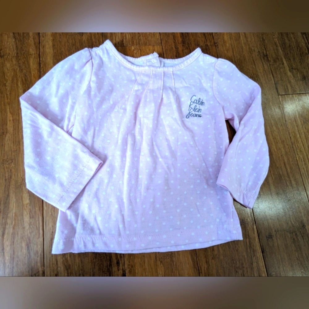 Calvin Klein girls pink spotted top